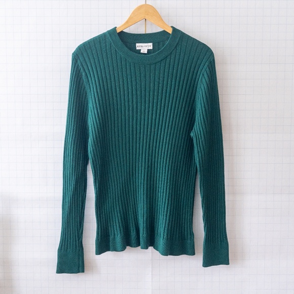 Ava & Viv Emerald Green Ribbed Sweater - Size 1X - Picture 4 of 7